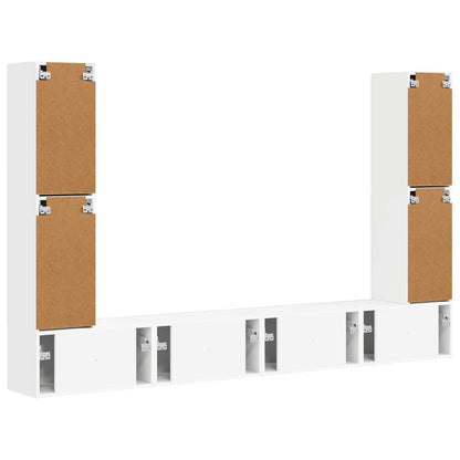 vidaXL TV-Schrankset 8 pcs Weiß Holzwerkstoff