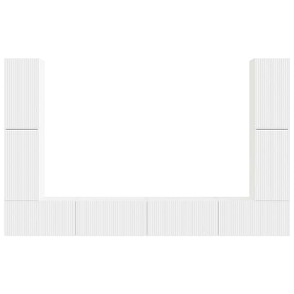 vidaXL TV-Schrankset 8 pcs Weiß Holzwerkstoff