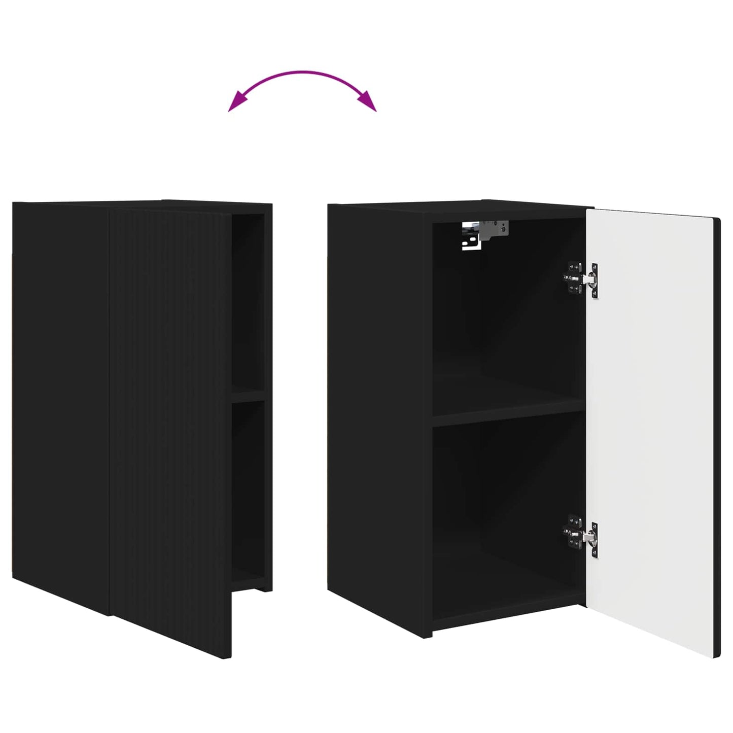 vidaXL TV-Schrankset 8 pcs Schwarz Holzwerkstoff