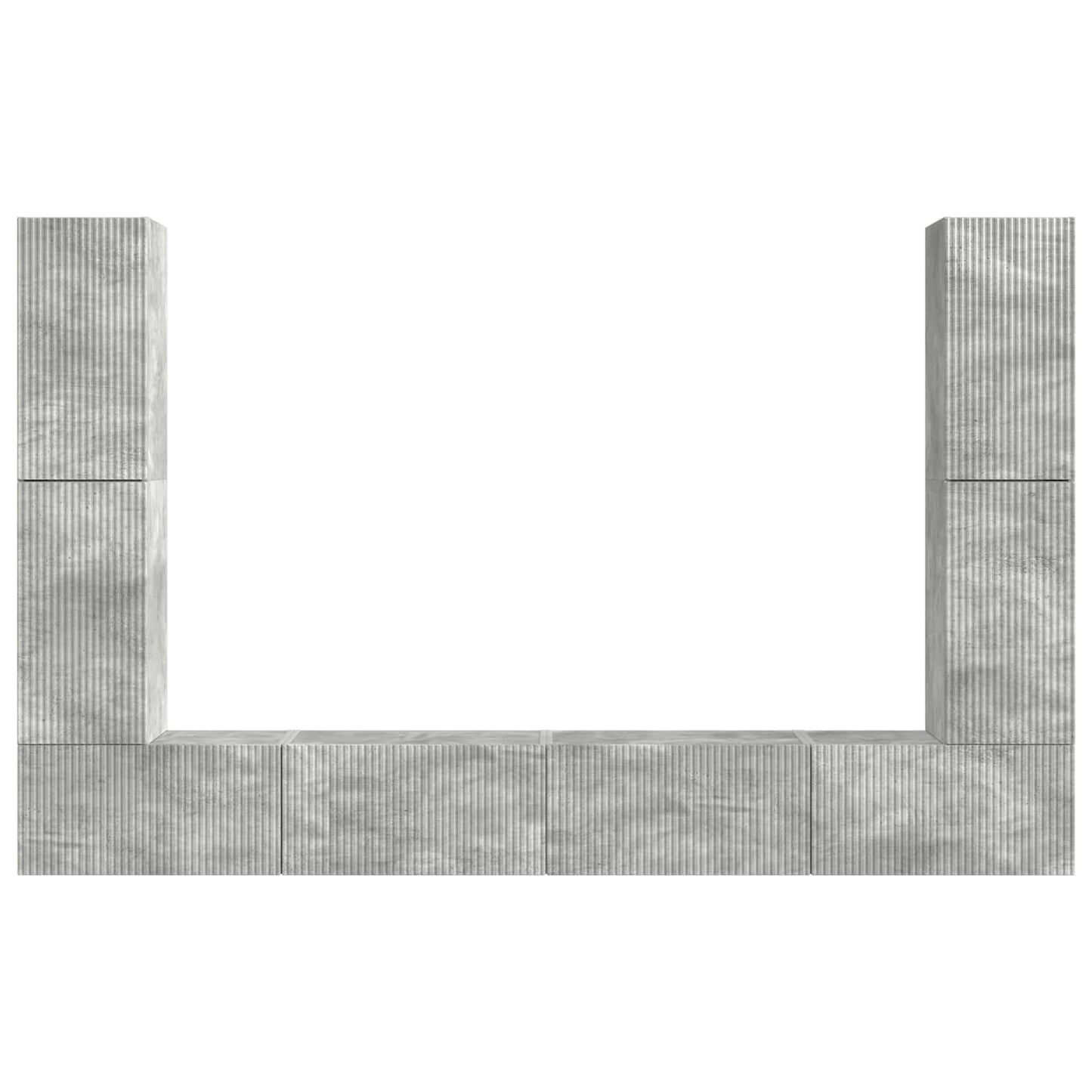 TV-Schrankset 8 pcs Beton Grau Holzwerkstoff