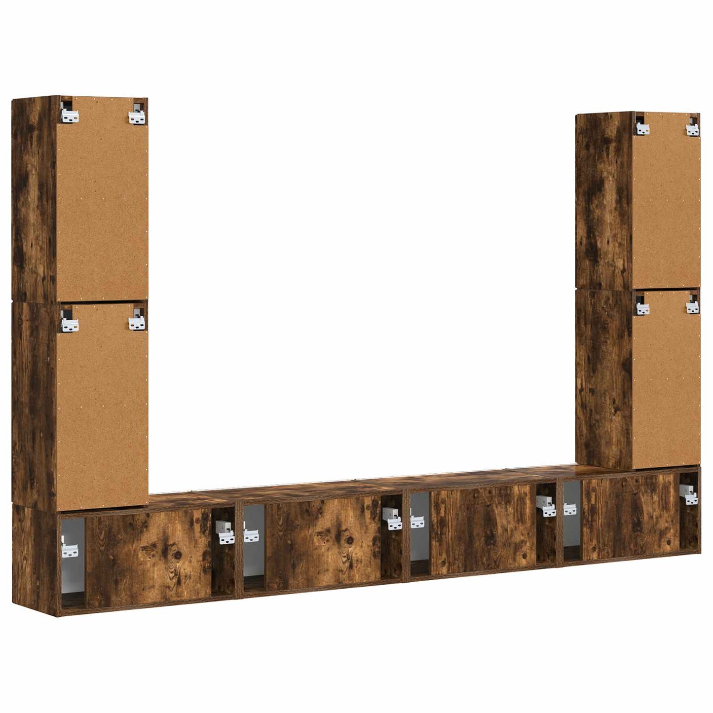 vidaXL TV-Schrankset 8 pcs Geräucherte Eiche Holzwerkstoff