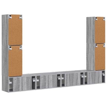 TV-Schrankset 8 pcs Graues Sonoma Holzwerkstoff
