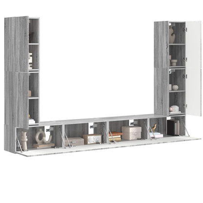 TV-Schrankset 8 pcs Graues Sonoma Holzwerkstoff