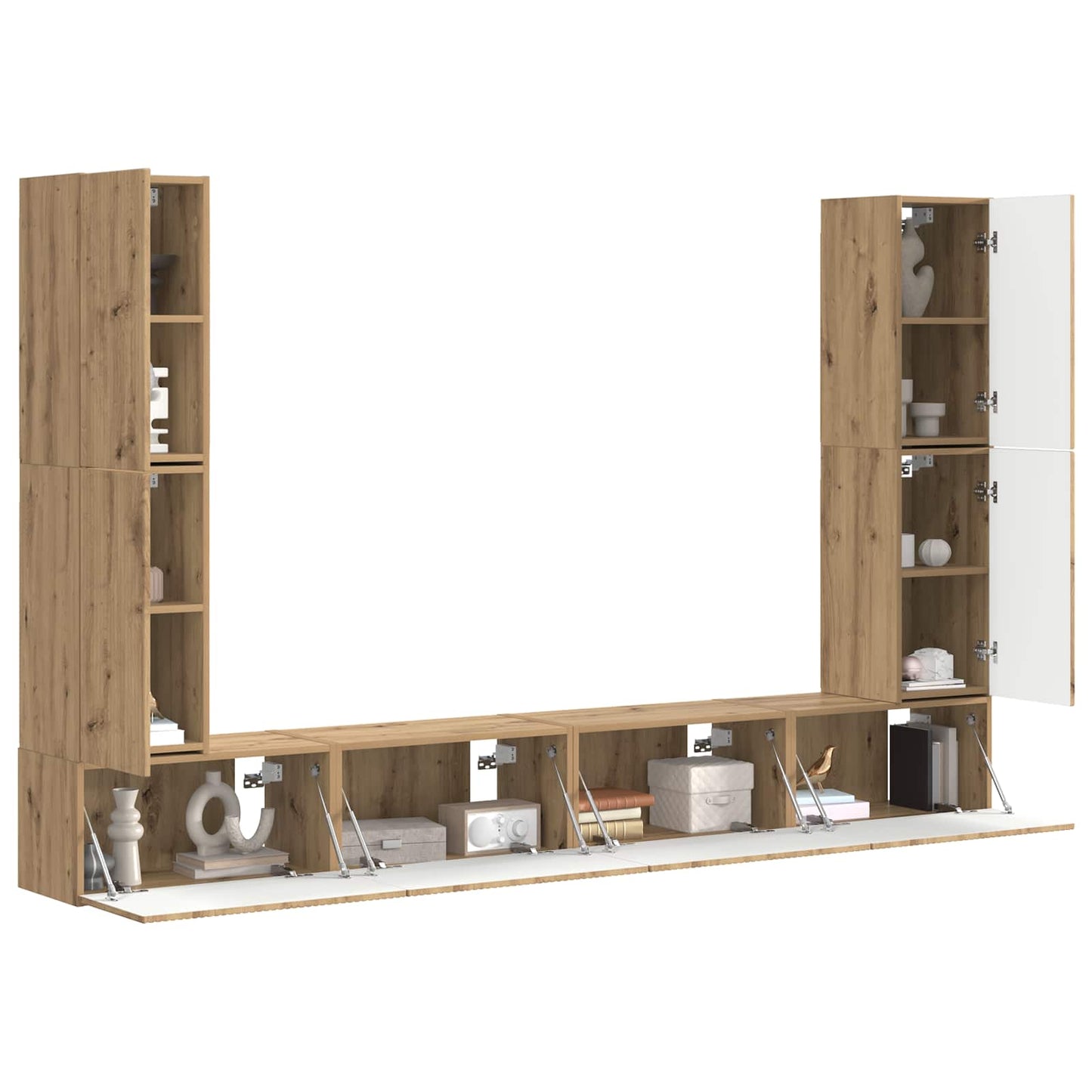 TV-Schrankset 8 pcs Artisan-Eiche Holzwerkstoff