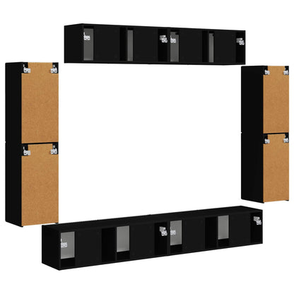 vidaXL TV-Schränk 8 pcs Schwarz