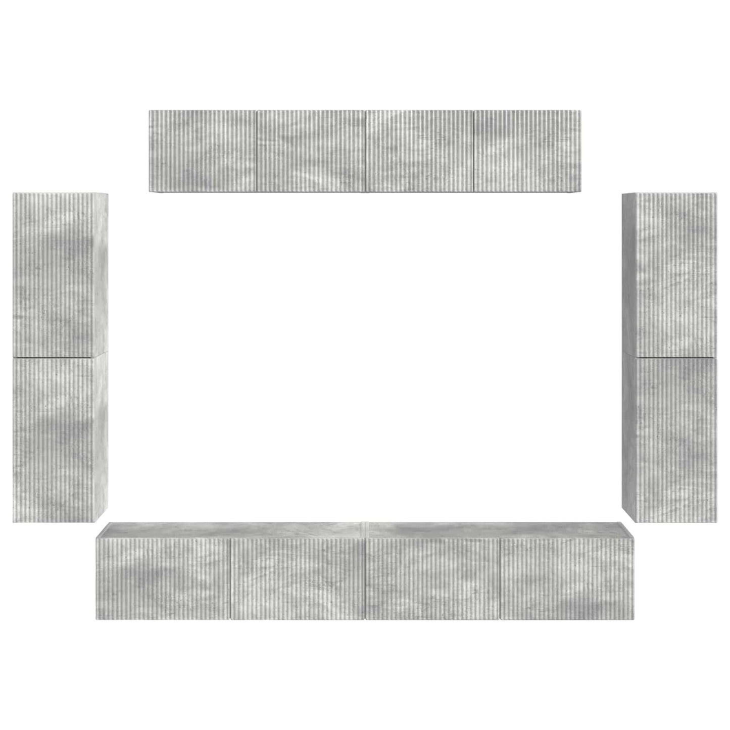 TV-Schränk 8 pcs Beton Grau