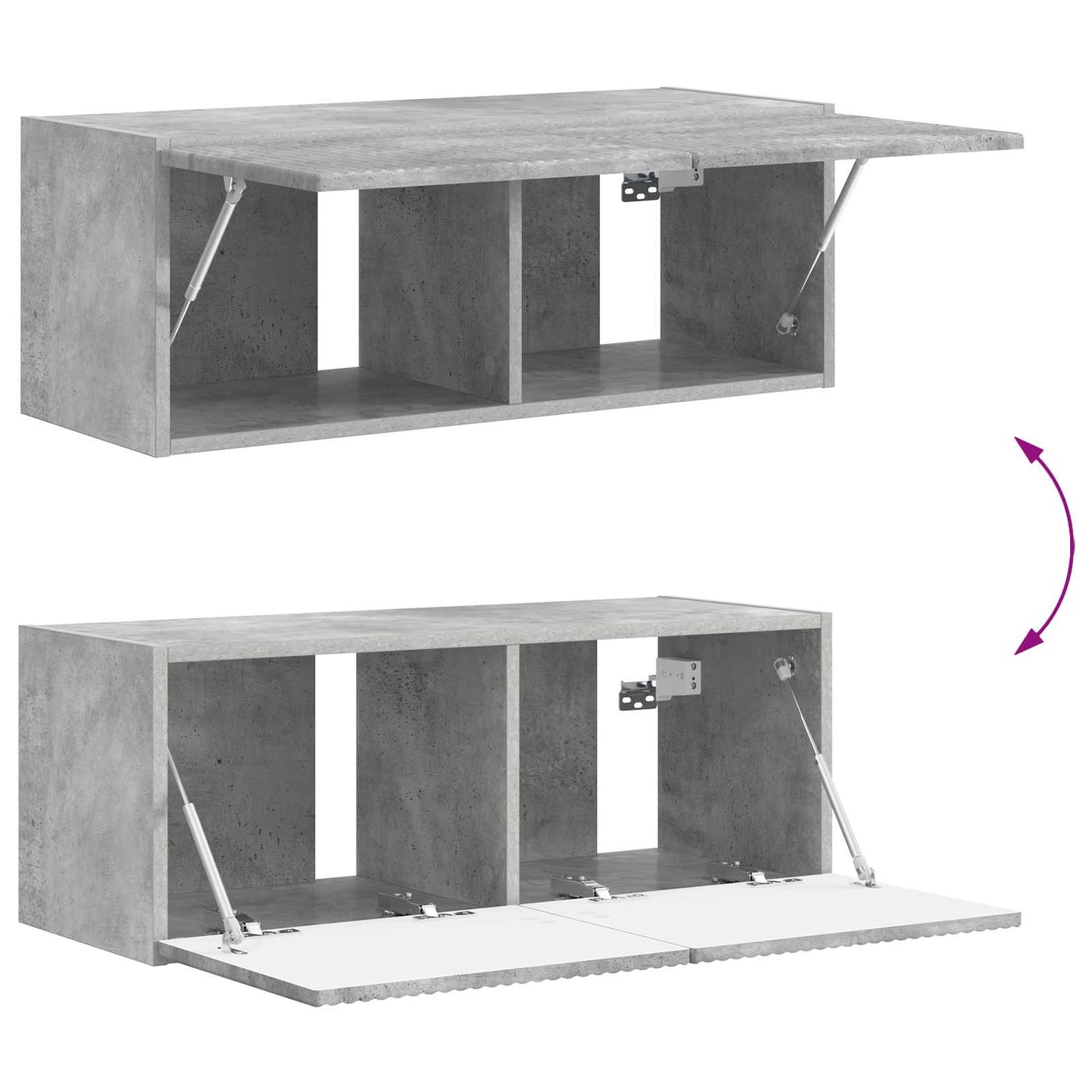 vidaXL TV-Schränk 8 pcs Beton Grau