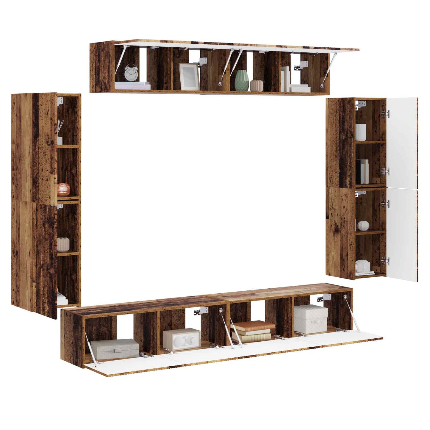 TV-Schränk 8 pcs Altholz