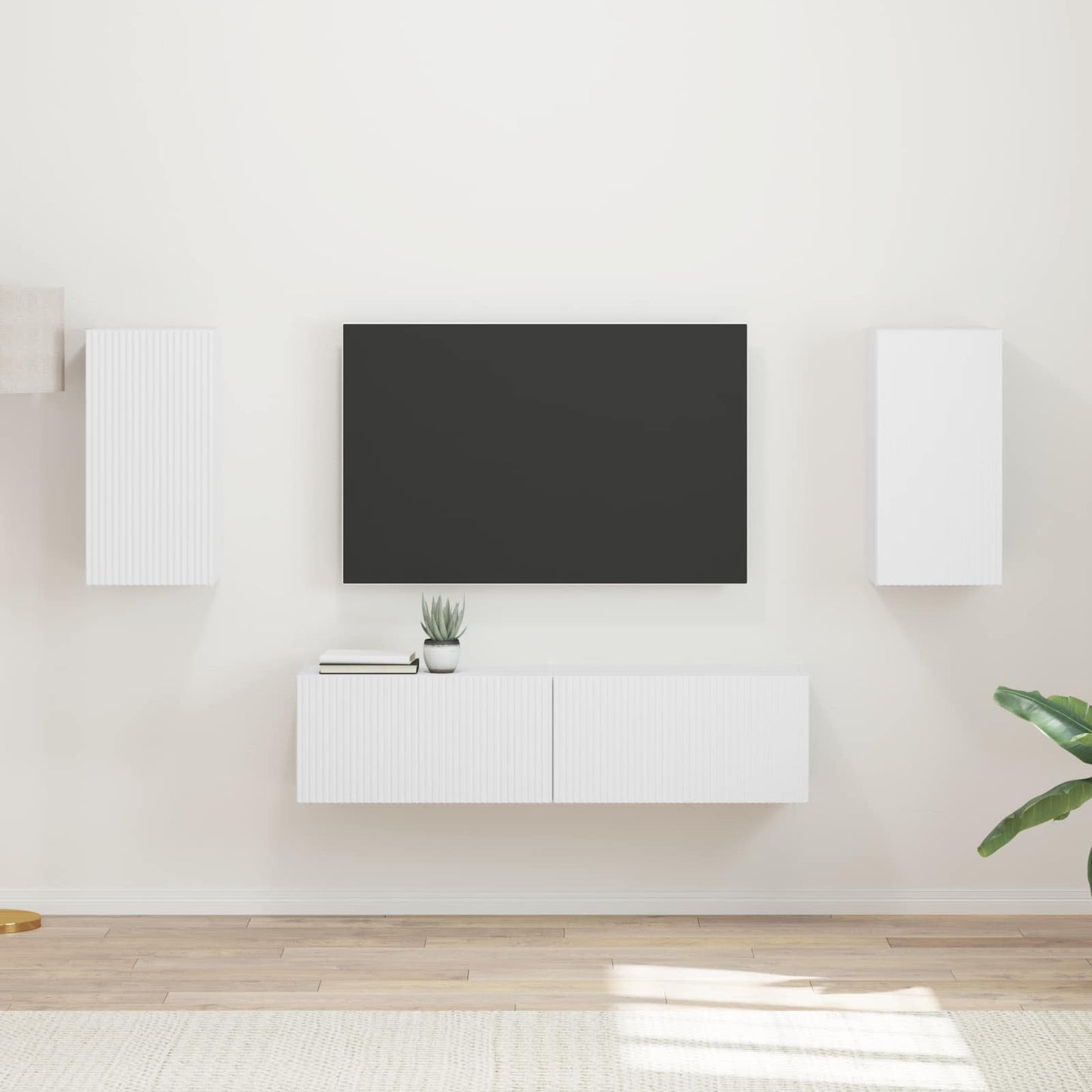 vidaXL TV-Schrankset 4 pcs Weiß Holzwerkstoff
