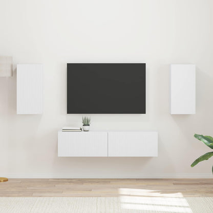 vidaXL TV-Schrankset 4 pcs Weiß Holzwerkstoff
