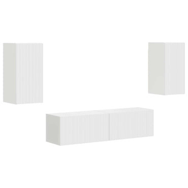 vidaXL TV-Schrankset 4 pcs Weiß Holzwerkstoff
