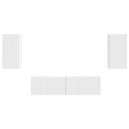 vidaXL TV-Schrankset 4 pcs Weiß Holzwerkstoff