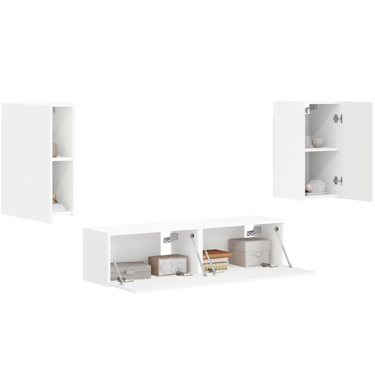 vidaXL TV-Schrankset 4 pcs Weiß Holzwerkstoff
