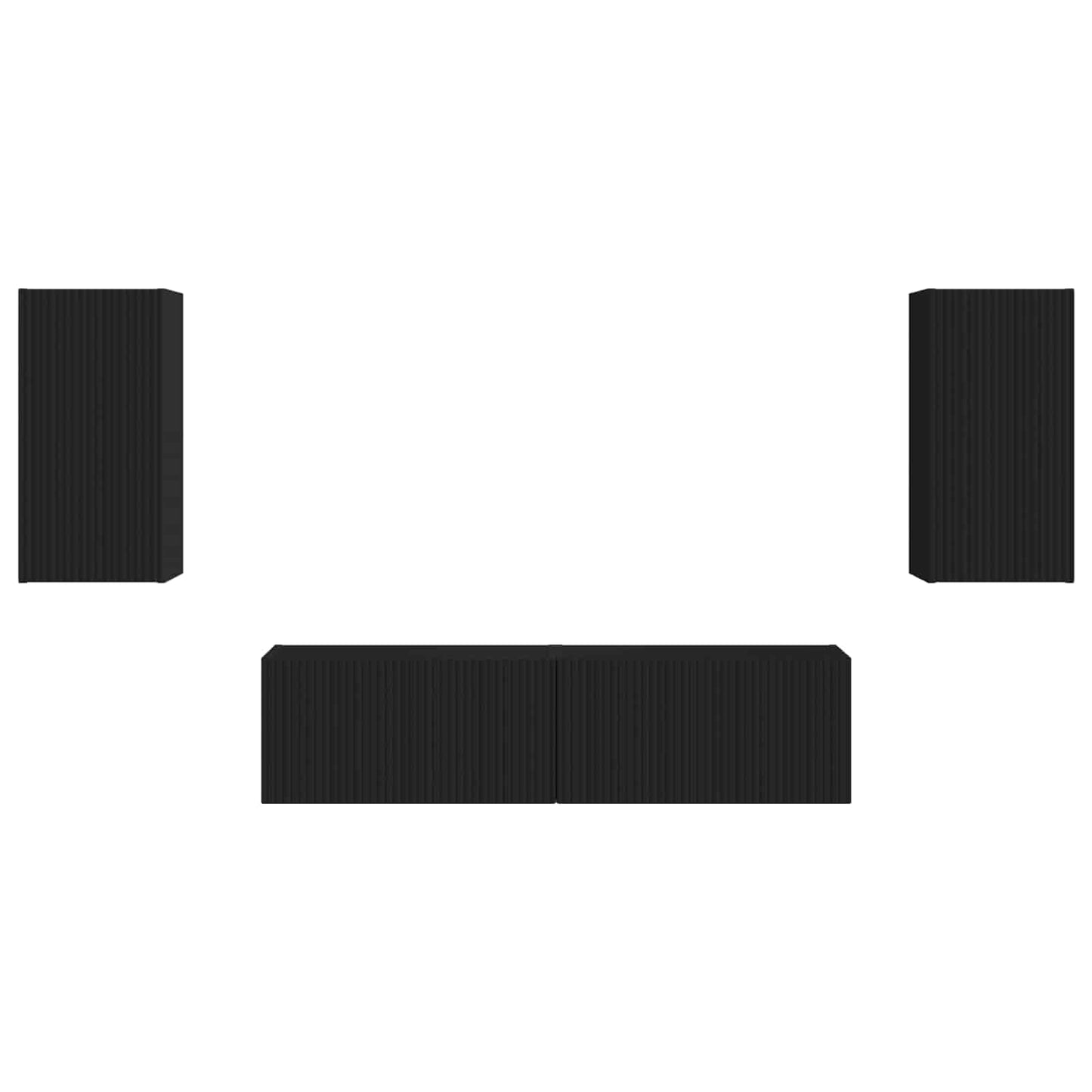 TV-Schrankset 4 pcs Schwarz Holzwerkstoff