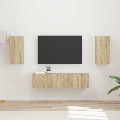 vidaXL TV-Schrankset 4 pcs Sonoma-Eiche Holzwerkstoff