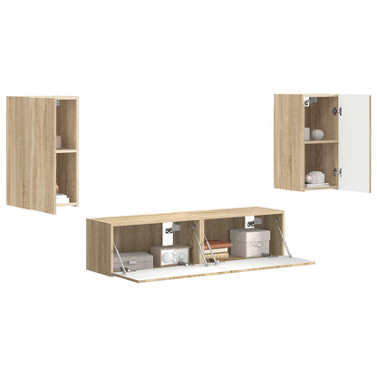 vidaXL TV-Schrankset 4 pcs Sonoma-Eiche Holzwerkstoff