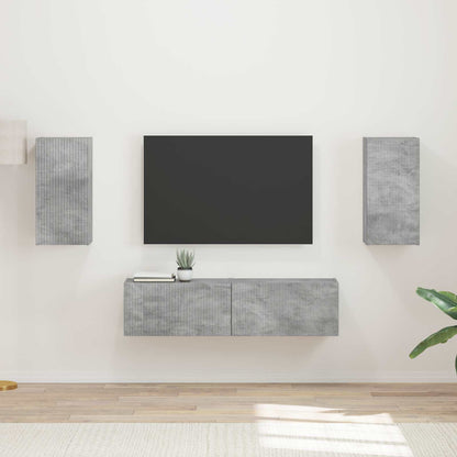 vidaXL TV-Schrankset 4 pcs Beton Grau Holzwerkstoff