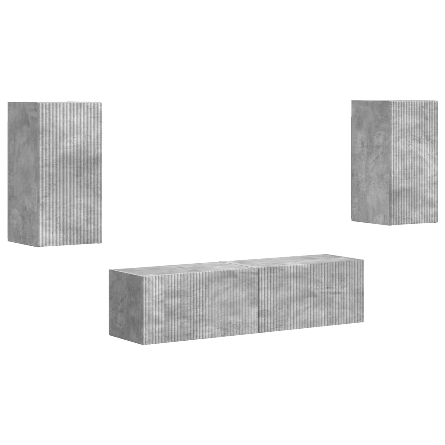 vidaXL TV-Schrankset 4 pcs Beton Grau Holzwerkstoff