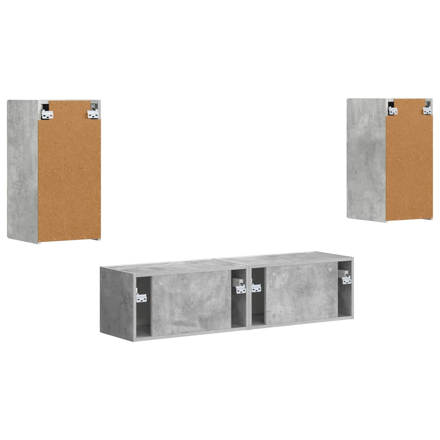 vidaXL TV-Schrankset 4 pcs Beton Grau Holzwerkstoff