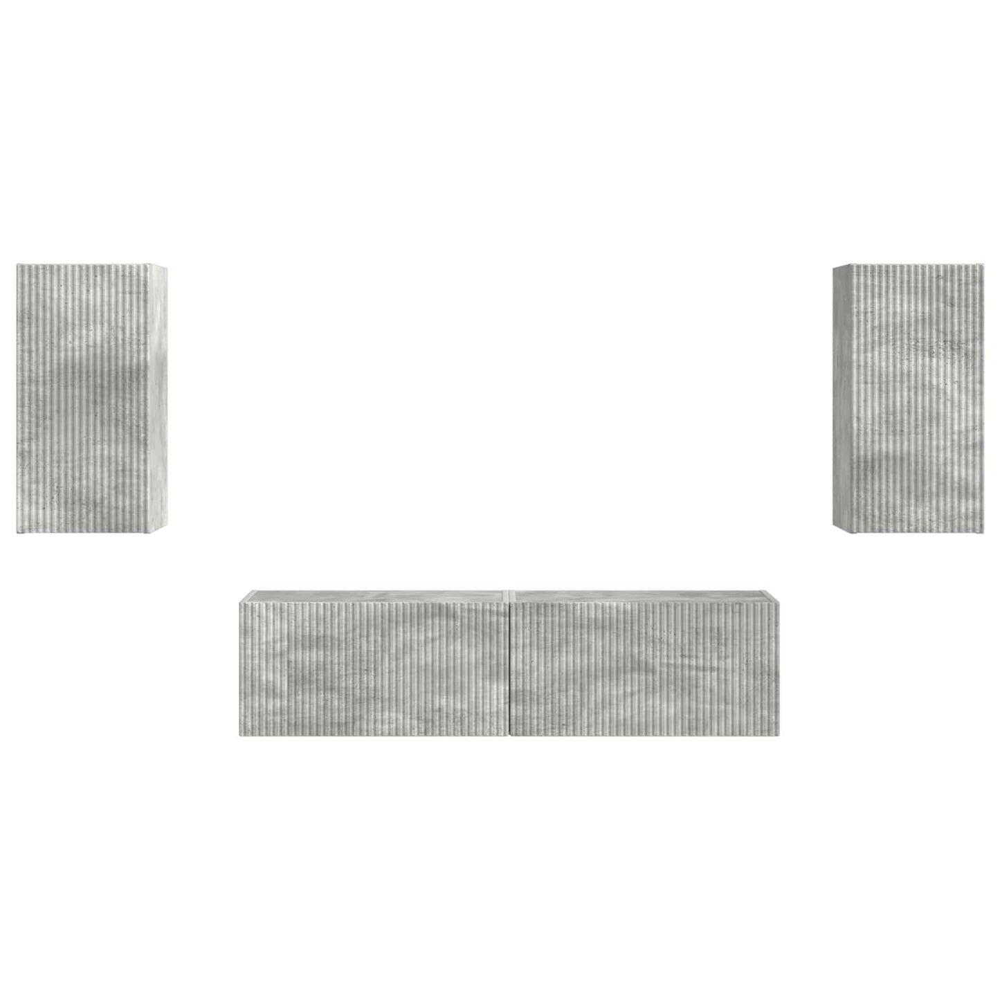 vidaXL TV-Schrankset 4 pcs Beton Grau Holzwerkstoff