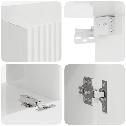 vidaXL TV-Schrankset 4 pcs Hochglanz Weiß Holzwerkstoff