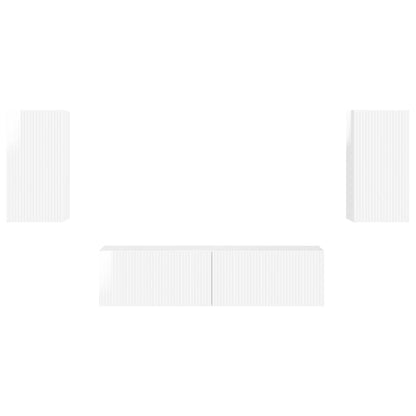 vidaXL TV-Schrankset 4 pcs Hochglanz Weiß Holzwerkstoff