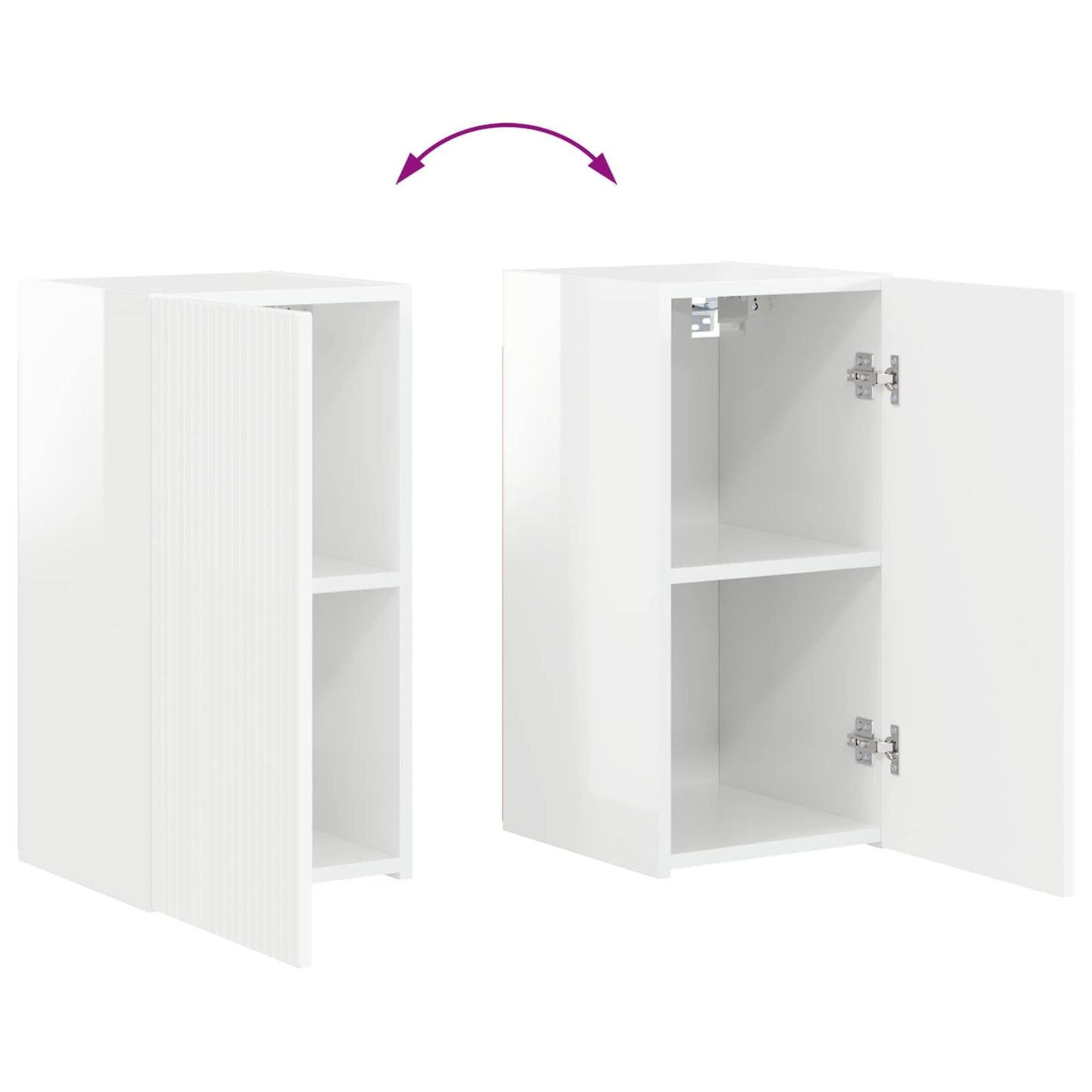 vidaXL TV-Schrankset 4 pcs Hochglanz Weiß Holzwerkstoff