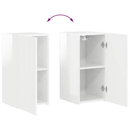 vidaXL TV-Schrankset 4 pcs Hochglanz Weiß Holzwerkstoff