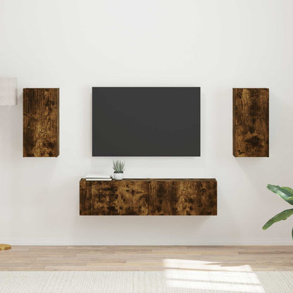 vidaXL TV-Schrankset 4 pcs Geräucherte Eiche Holzwerkstoff