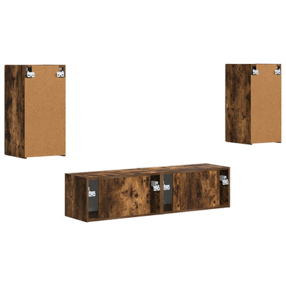 vidaXL TV-Schrankset 4 pcs Geräucherte Eiche Holzwerkstoff
