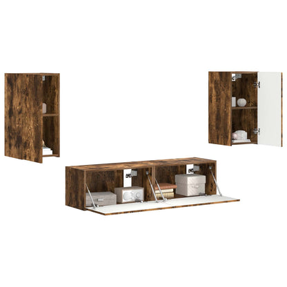 vidaXL TV-Schrankset 4 pcs Geräucherte Eiche Holzwerkstoff