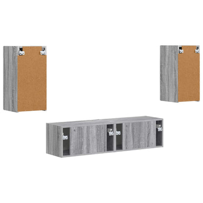 vidaXL TV-Schrankset 4 pcs Graues Sonoma Holzwerkstoff