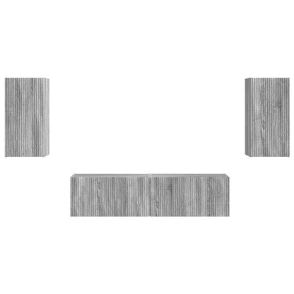 vidaXL TV-Schrankset 4 pcs Graues Sonoma Holzwerkstoff