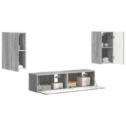 vidaXL TV-Schrankset 4 pcs Graues Sonoma Holzwerkstoff
