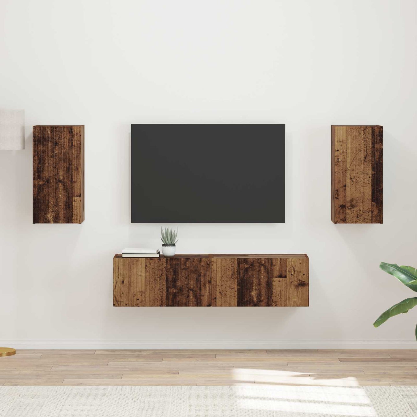 vidaXL TV-Schrankset 4 pcs Altholz Holzwerkstoff
