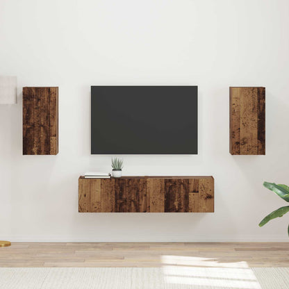 vidaXL TV-Schrankset 4 pcs Altholz Holzwerkstoff