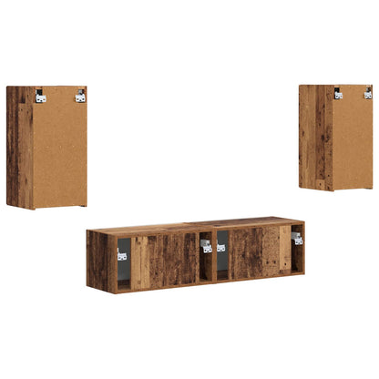 vidaXL TV-Schrankset 4 pcs Altholz Holzwerkstoff