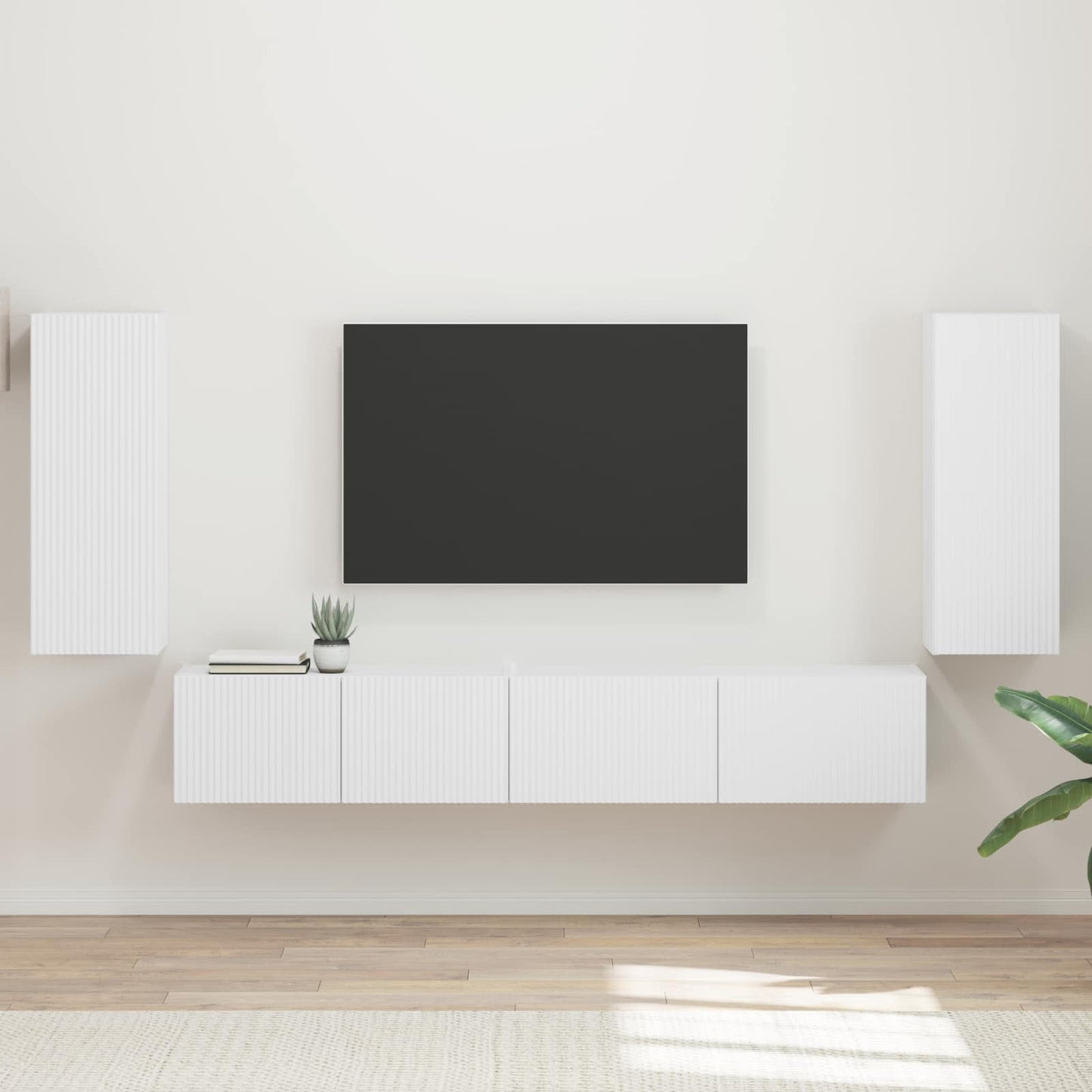 vidaXL TV-Schrankset 4 pcs Weiß Holzwerkstoff