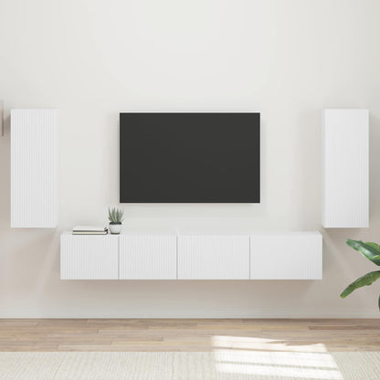 vidaXL TV-Schrankset 4 pcs Weiß Holzwerkstoff