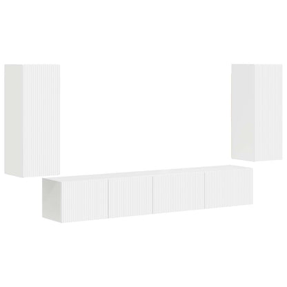 vidaXL TV-Schrankset 4 pcs Weiß Holzwerkstoff