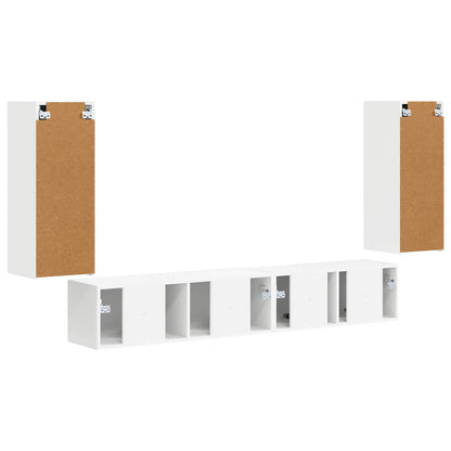 vidaXL TV-Schrankset 4 pcs Weiß Holzwerkstoff