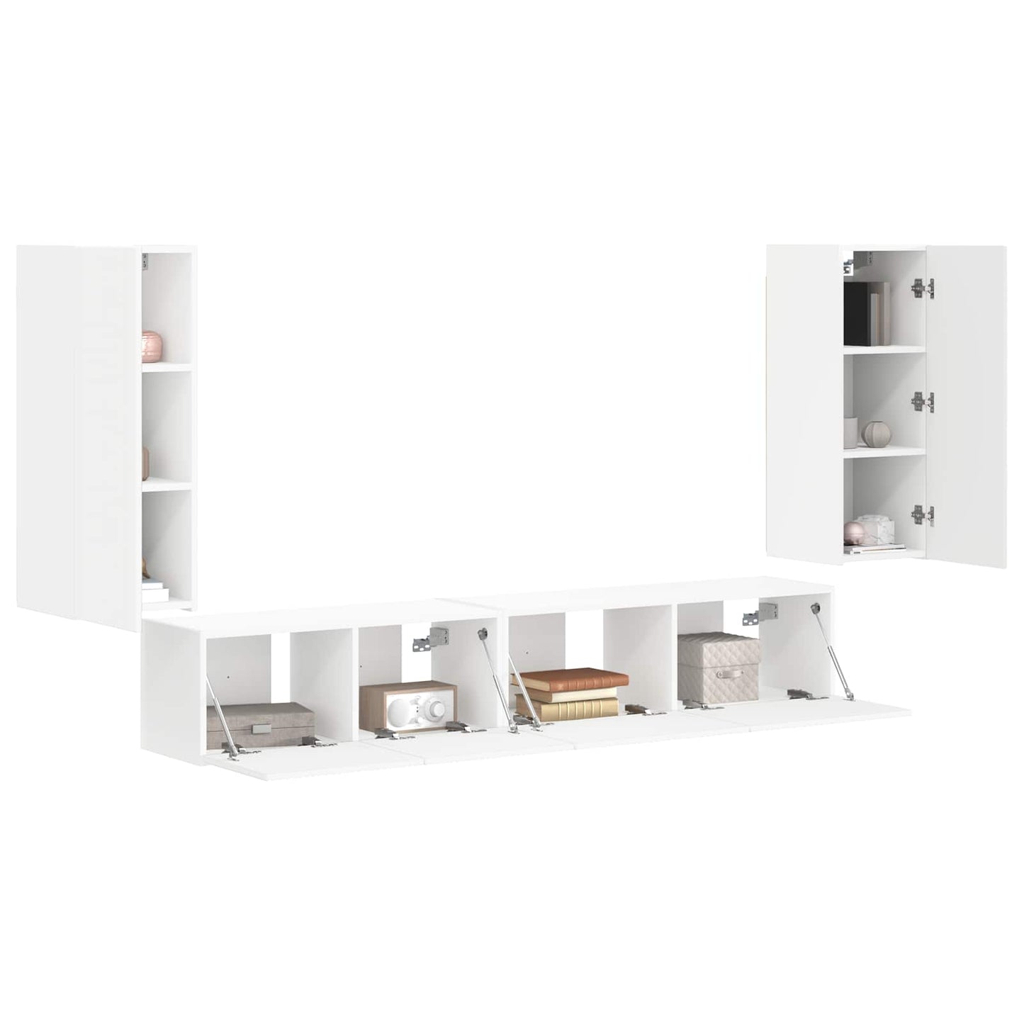 vidaXL TV-Schrankset 4 pcs Weiß Holzwerkstoff