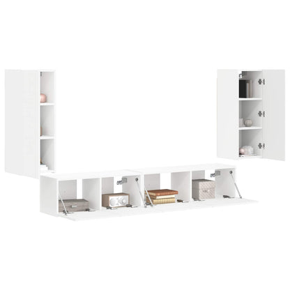 vidaXL TV-Schrankset 4 pcs Weiß Holzwerkstoff