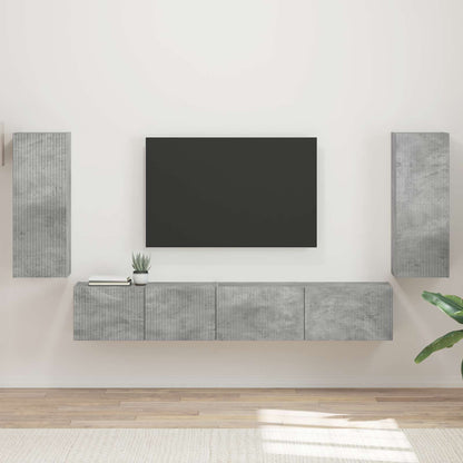 vidaXL TV-Schrankset 4 pcs Beton Grau Holzwerkstoff