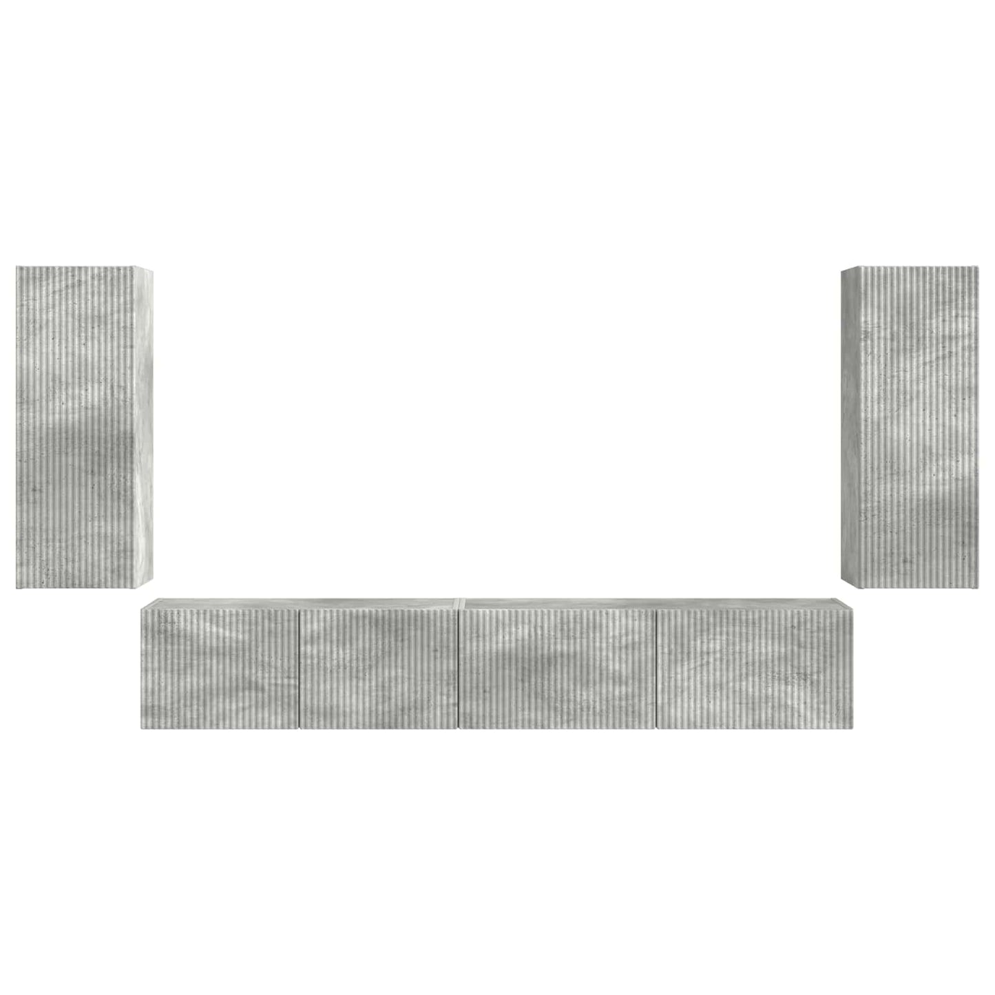 vidaXL TV-Schrankset 4 pcs Beton Grau Holzwerkstoff