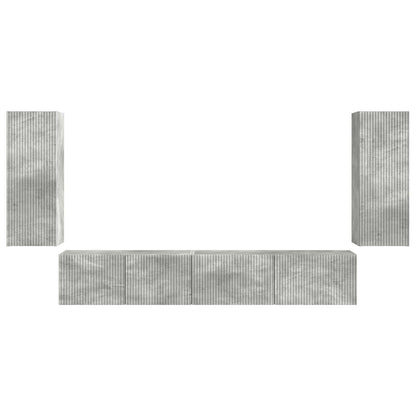 vidaXL TV-Schrankset 4 pcs Beton Grau Holzwerkstoff