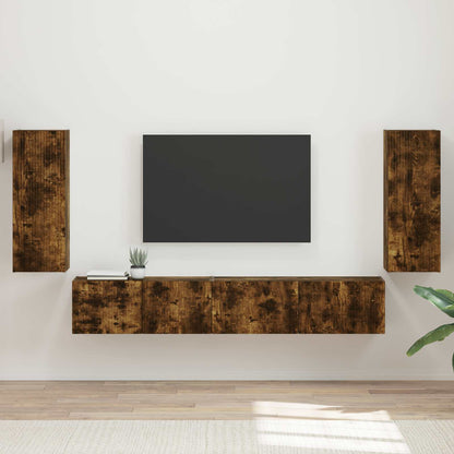 vidaXL TV-Schrankset 4 pcs Geräucherte Eiche Holzwerkstoff