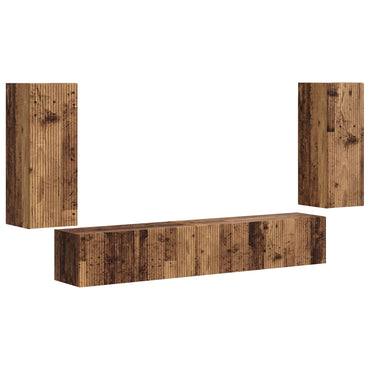 vidaXL TV-Schrankset 4 pcs Altholz Holzwerkstoff