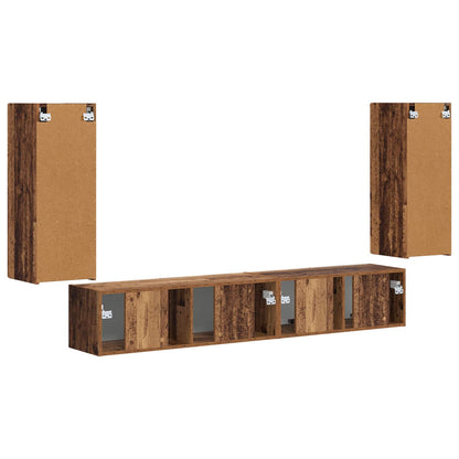 TV-Schrankset 4 pcs Altholz Holzwerkstoff