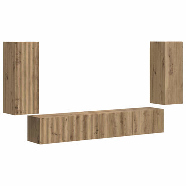 vidaXL TV-Schrankset 4 pcs Artisan-Eiche Holzwerkstoff